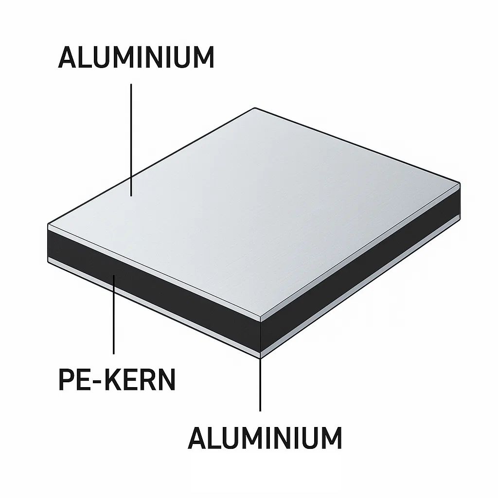 Aluminium composiet plaat uitgelegd
